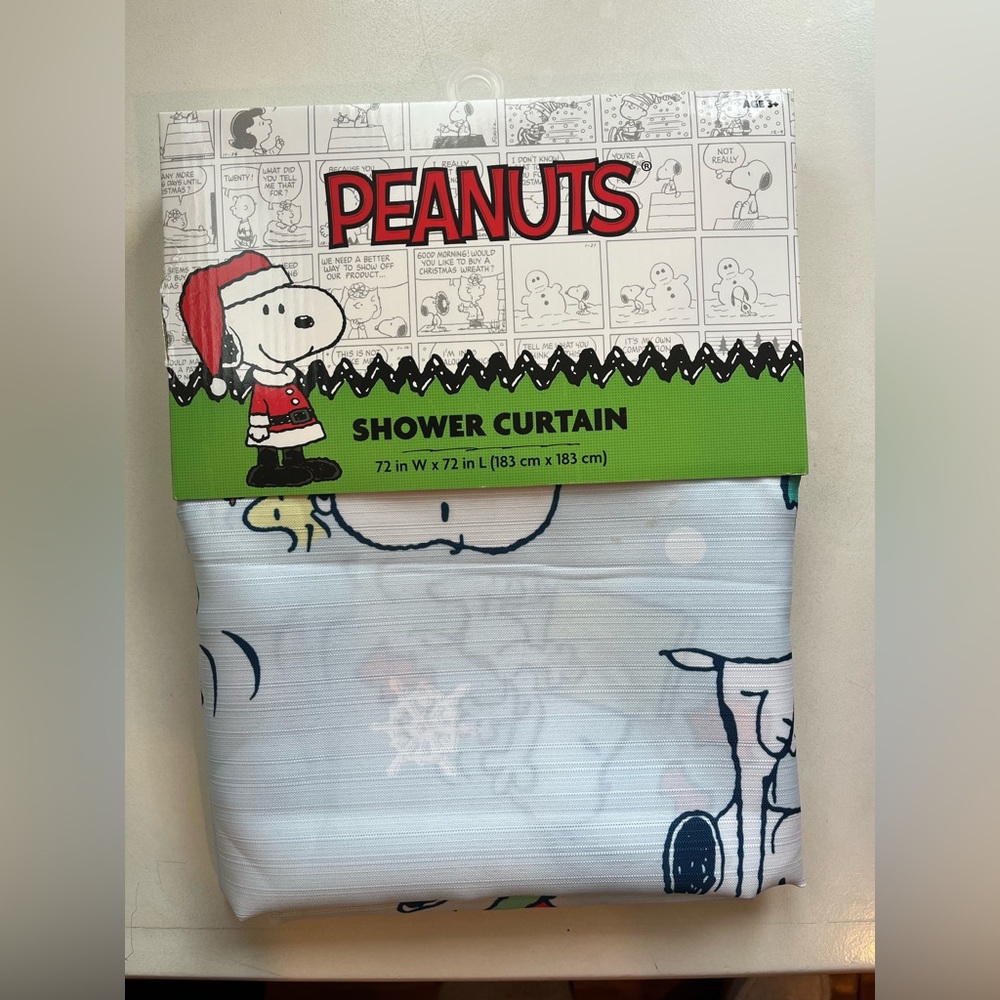 Peanuts Snoopy Christmas Shower Curtain
